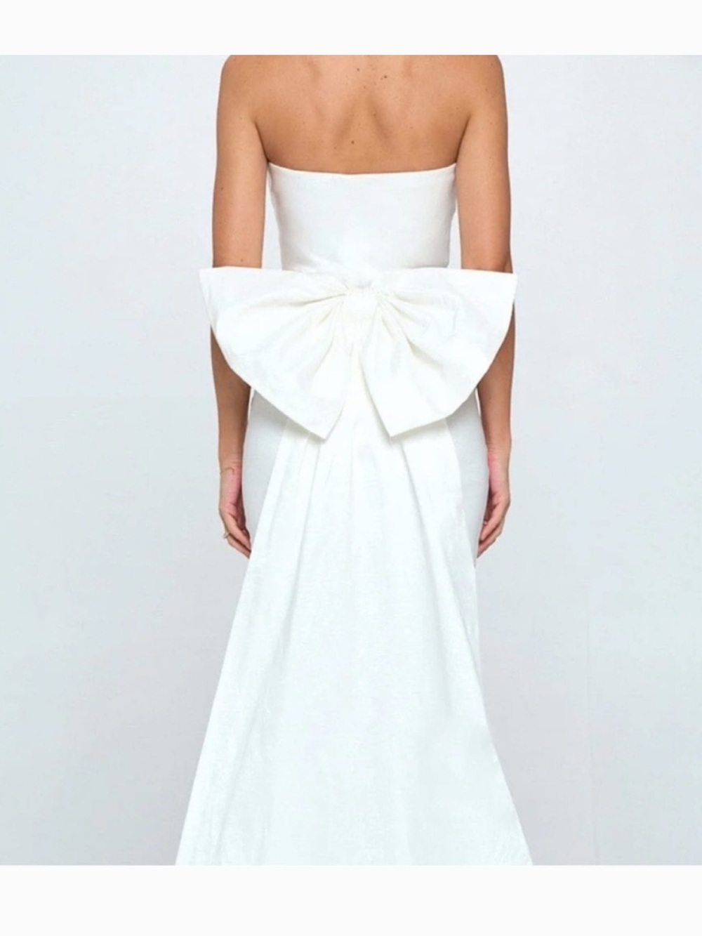 Lovely Day Strapless ivory Mini Dress w/Back Drape bow nwot/have tag w/button